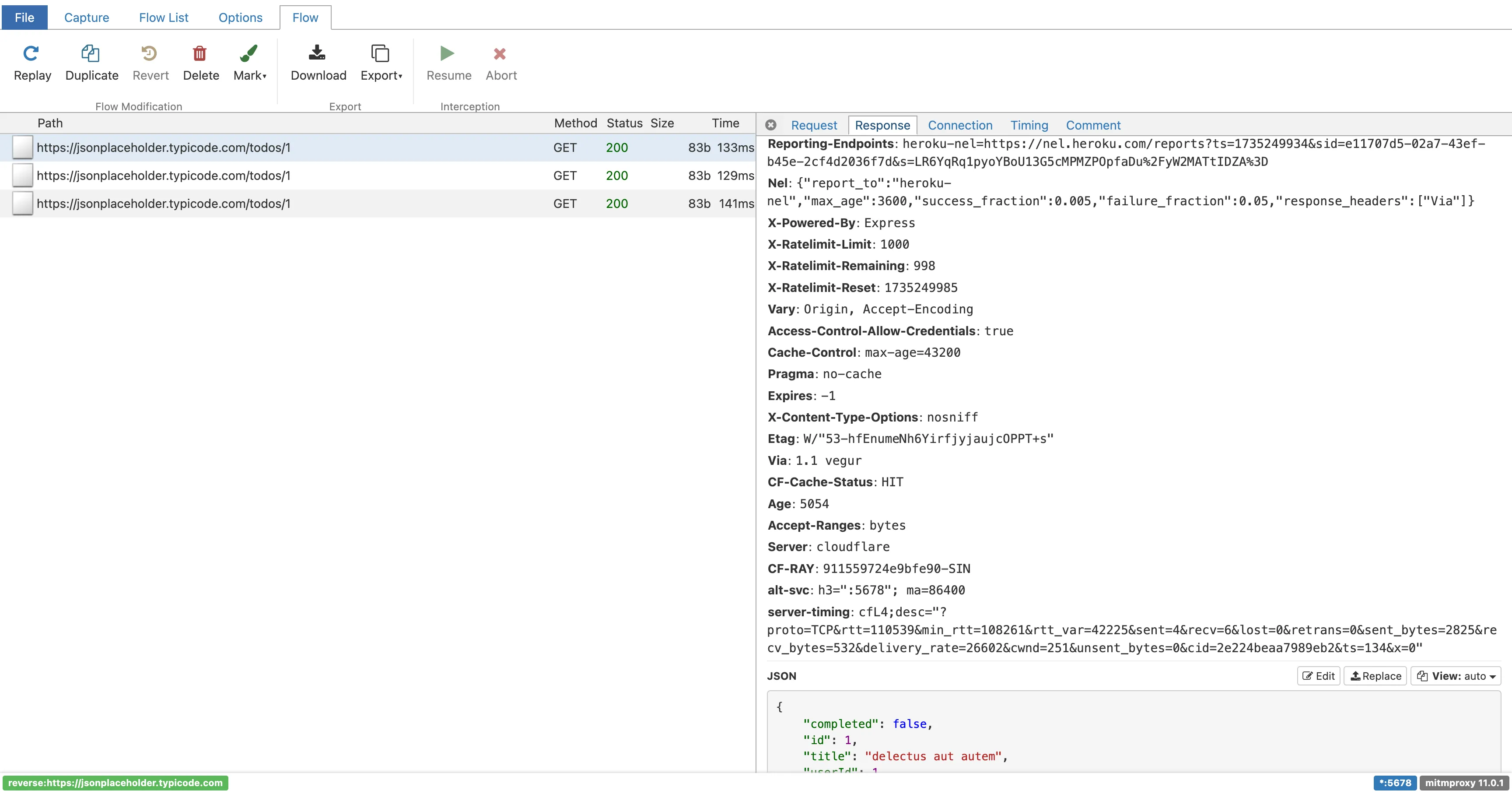 Sample Mitm Proxy Web UI
